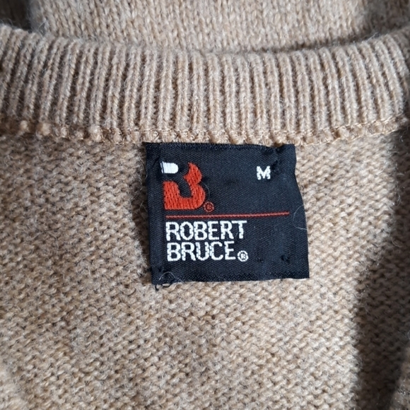 Vtg 70s Robert Bruce wool sweater Dark Academia - Picture 2 of 2